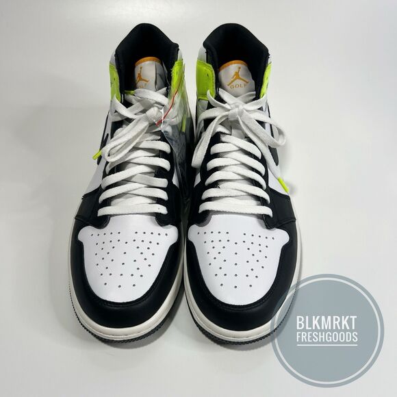 Nike Air Jordan 1 High Golf Shoe White Black Volt Gold DQ0660-105 Size 13 main image 6
